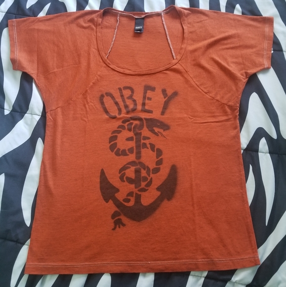 Obey Tops - Obey anchor snake dolman top tee shirt